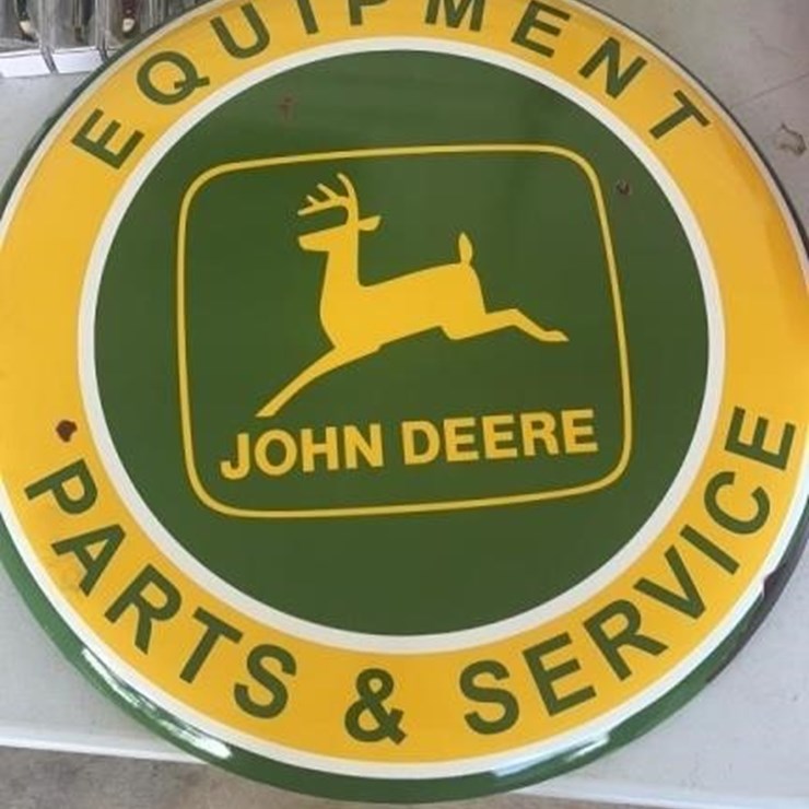 John Deere Equipment Parts & Service Button Sign