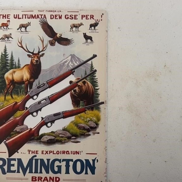 Remington tin sign small