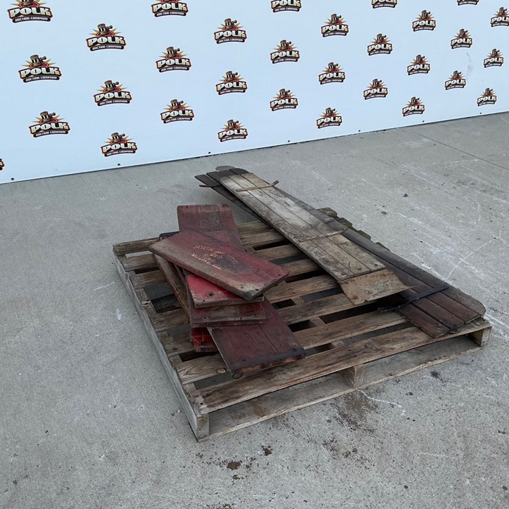 #5061 • John Deere Vintage Grain Drill And Corn Binder Wooden Panels