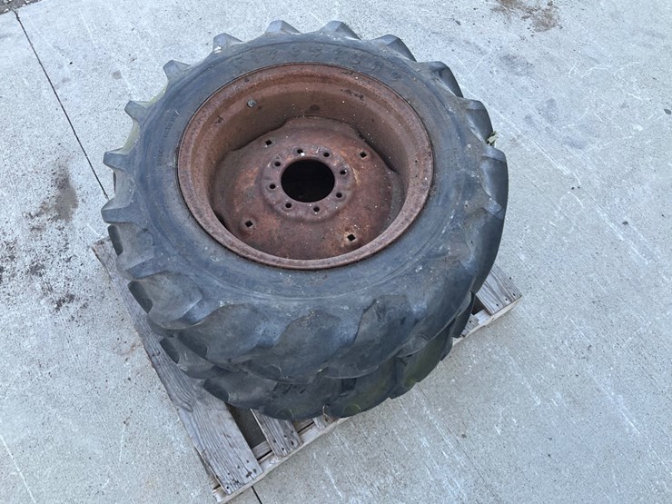 #5046-•-(2)-firestone-12.4-24-agricultural-tractor-tires-on-steel-rims-image-5