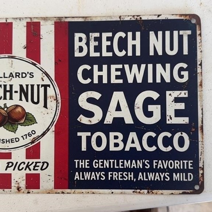 Beech-Nut tin sign small