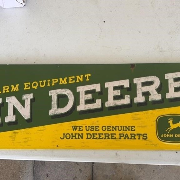 John Deere tin sign