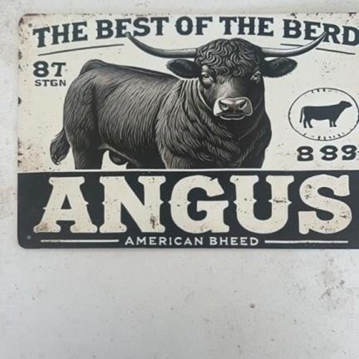 Angus cow sign
