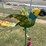 #125-•-metal-art---parrot-on-stand-w/pink-flowers-image-2