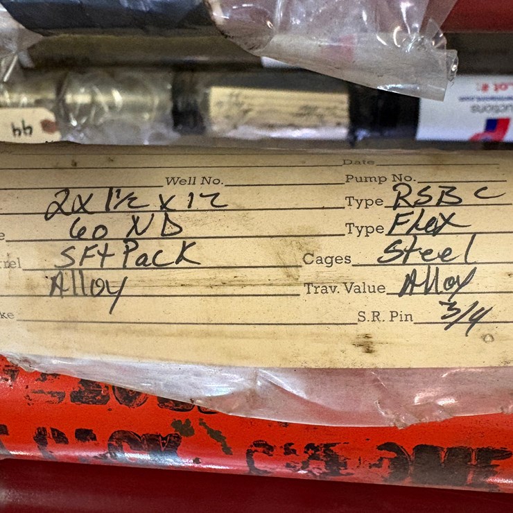 NEW 2” x 1-1/2” x 12’, 60 ND FLEX, CS TRIM ROD DOWNHOLE PUMP
