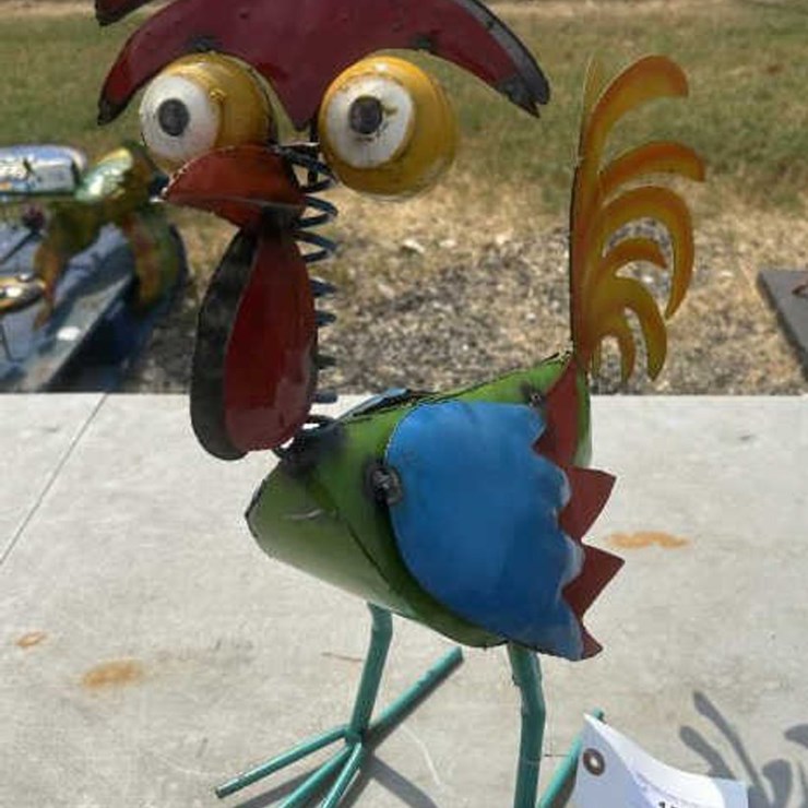 #158 • Metal Art - Big Eyed Rooster Bobble Head