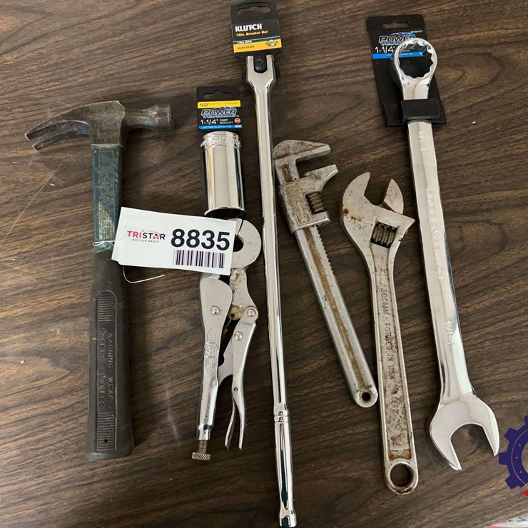 Assortment of hand tools with Powerbuilt and Klutch models
