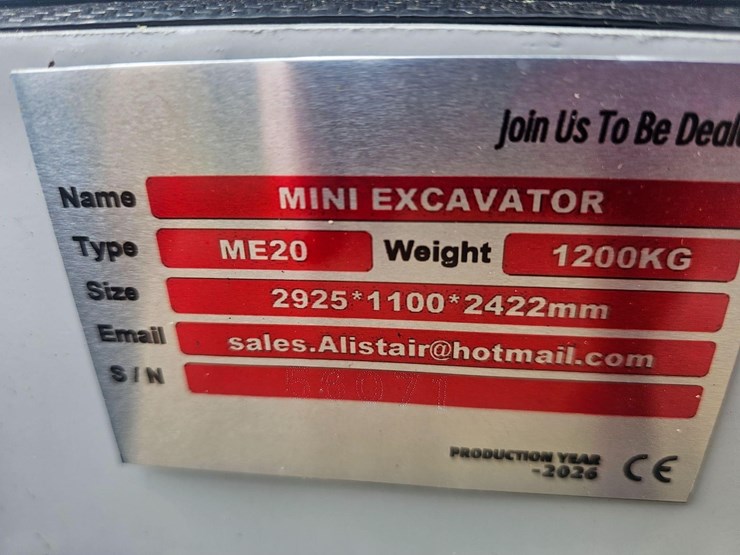 unused-sd-launch-me20-mini-excavator-image-9