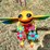 #119-•-metal-art---stand-up-dragon-fly-w/bouquet-flowers-image-2