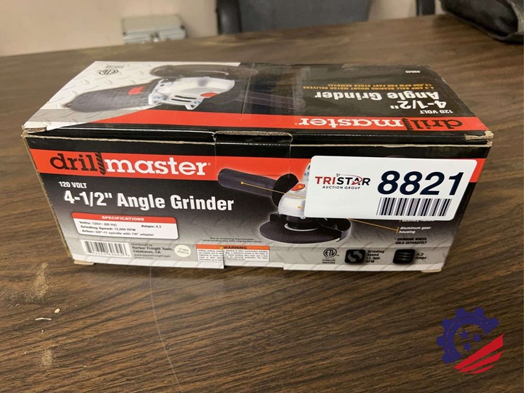 unused-drill-master-4-1/2”-angle-grinder,-model-69645,-120v,-4.3a-image-1