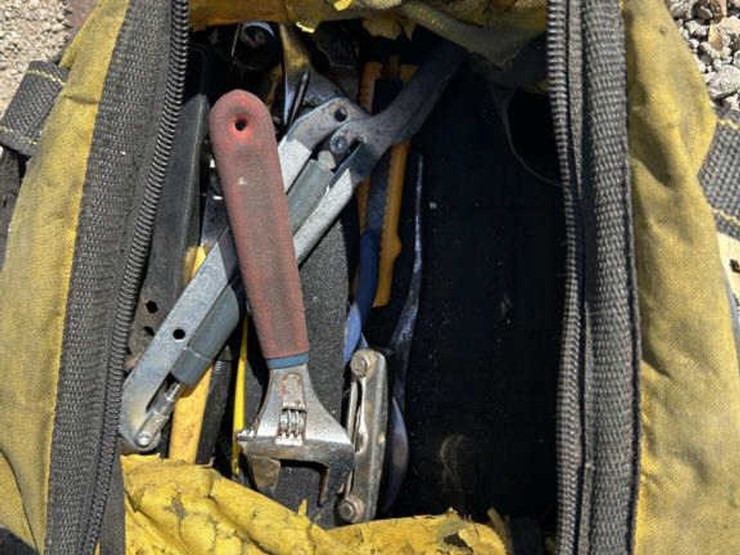 #87-•-(2)-folding-sawhorse-w/-tool-bag-w/-tools-&-saw-image-6
