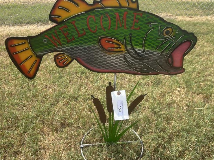 #159-•-metal-art---large-mouth-bass-welcome-sign-image-1