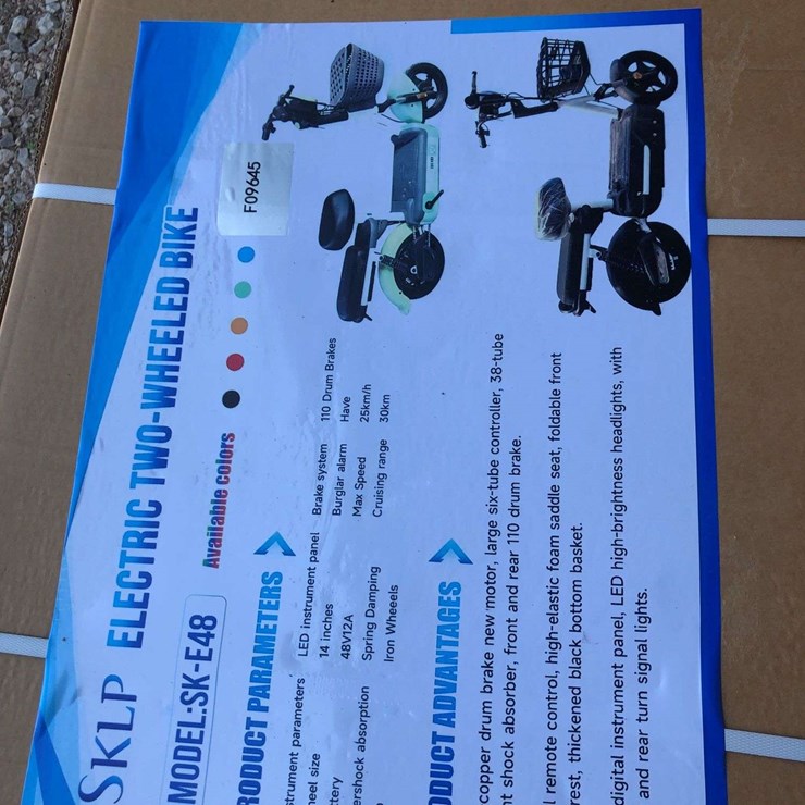 UNUSED SKLP ELECTRIC TWO WHEELED BIKE