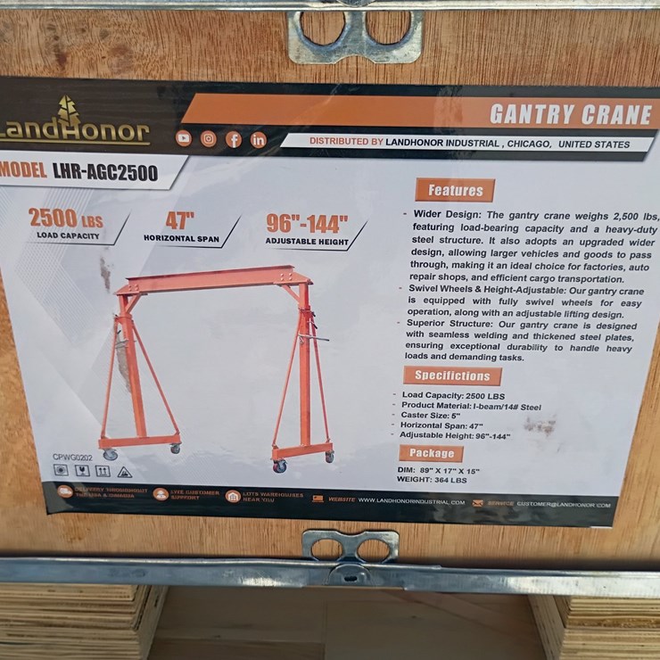 #L85-083 • Landhonor 2500 lbs Gantry Crane