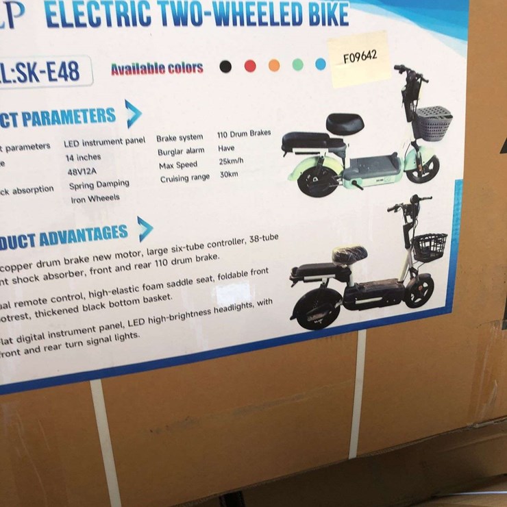 UNUSED SKLP ELECTRIC TWO WHEELED BIKE MODEL # SK-E48