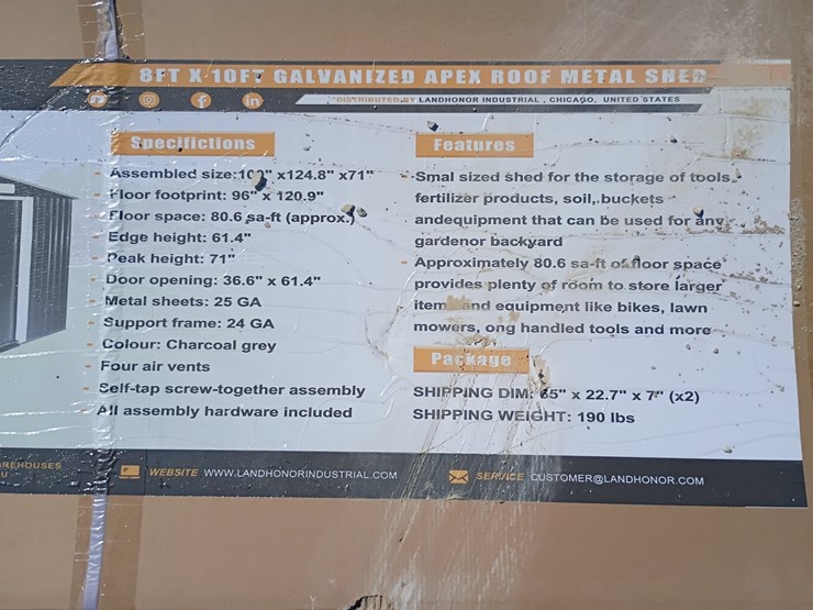 #l85-076-•-landhonor-8'x10'-metal-shed-[damaged-box]-image-2