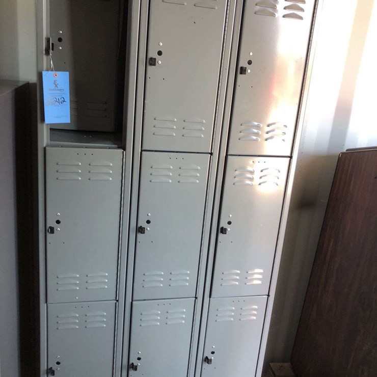 LOCKER BANK W/ (9) LOCKERS- DAMAGED