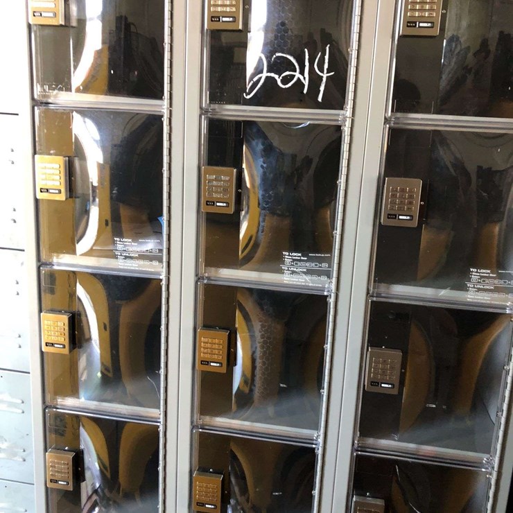 LOCK UP LOCKER BANK W/ CLEAR FRONTS