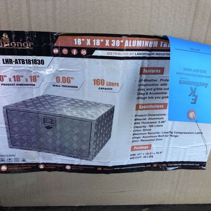 LANDHONOR DIAMOND PLATED TRUCK BED TOOL BOX