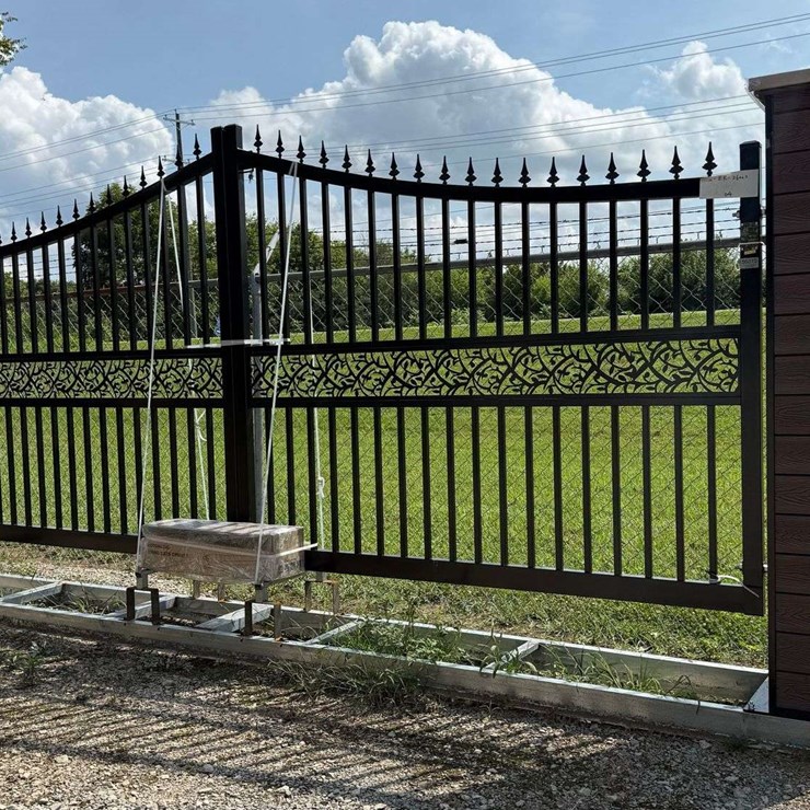 UNUSED 20' X 8' ELECTRIC DOUBLE SWING GATE