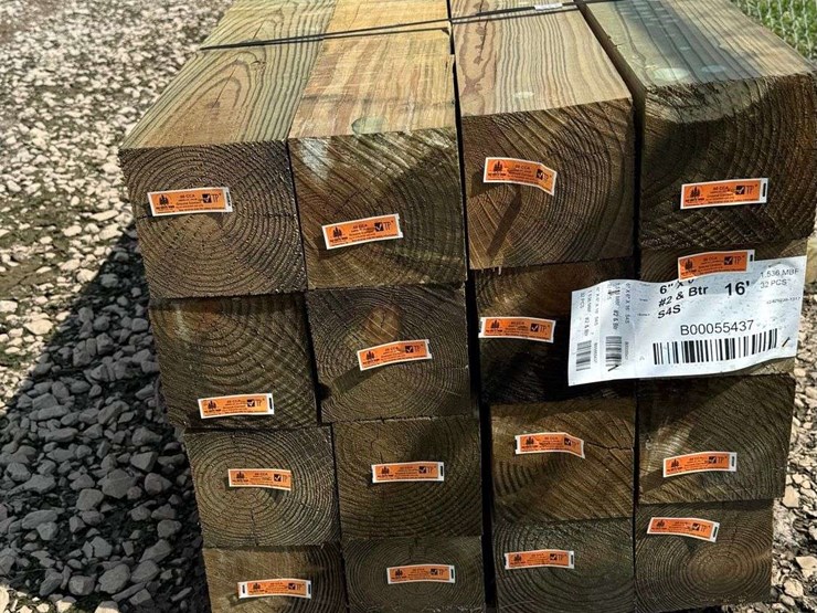 qty-(16)-unused-6x6x14'-pressure-treated-post-image-2