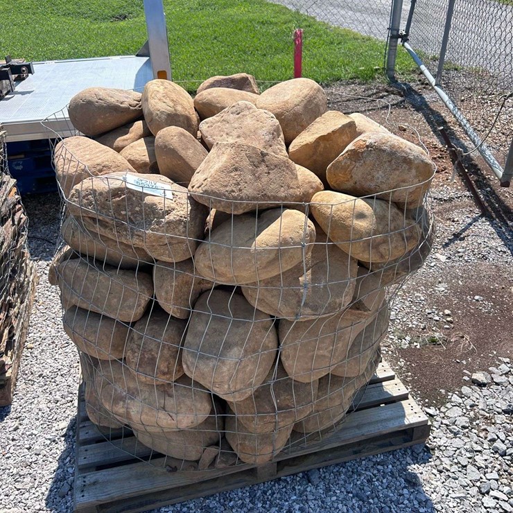 PALLET OF LARGE RIVER ROCKS