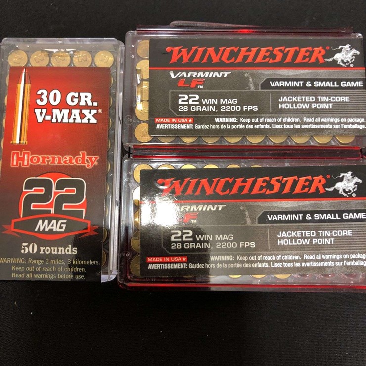 WINCHESTER 22 MAGNUM AMMO 130 ROUNDS