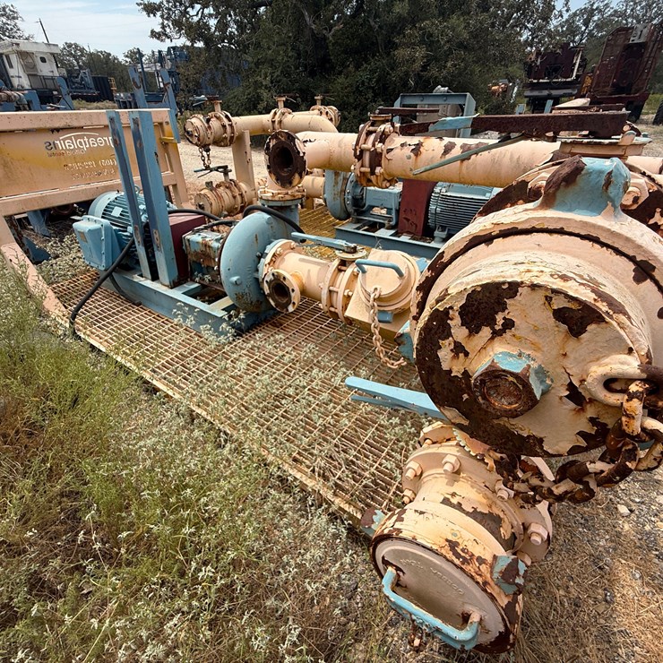MUD HOG 8x6x14 CENTRIFUGAL PUMPS P/B 75-HP ELECTRIC MOTOR, SKIDDED
