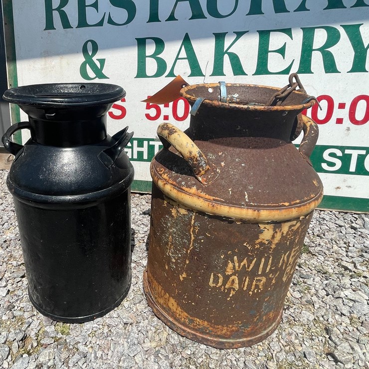 #2497 • (2) Vintage Milk Cans