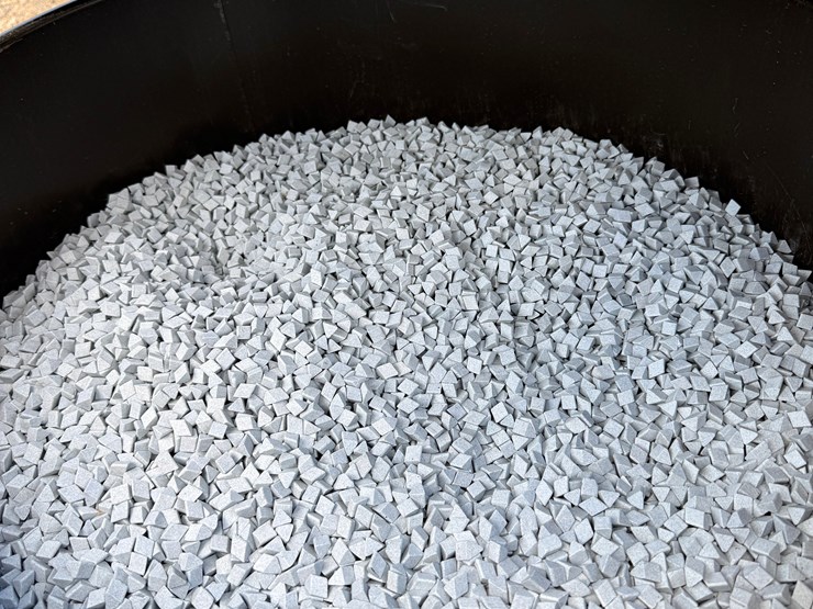 (3)-55-gallon-drums-of-triangular-ceramic-abrasive-polishing-tumbling-media.-approximately-700-lbs.-in-each-drum.-image-2