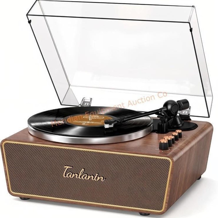 Turntable Record Player with Built-in 4 Speakers