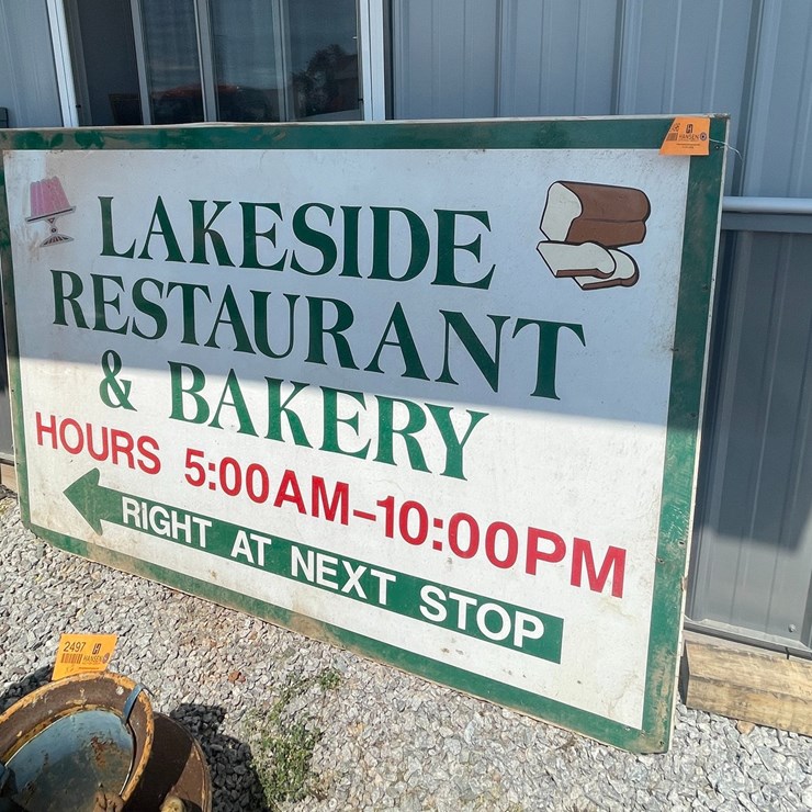#2496 • Lakeside Restaurant Advertisement Sign