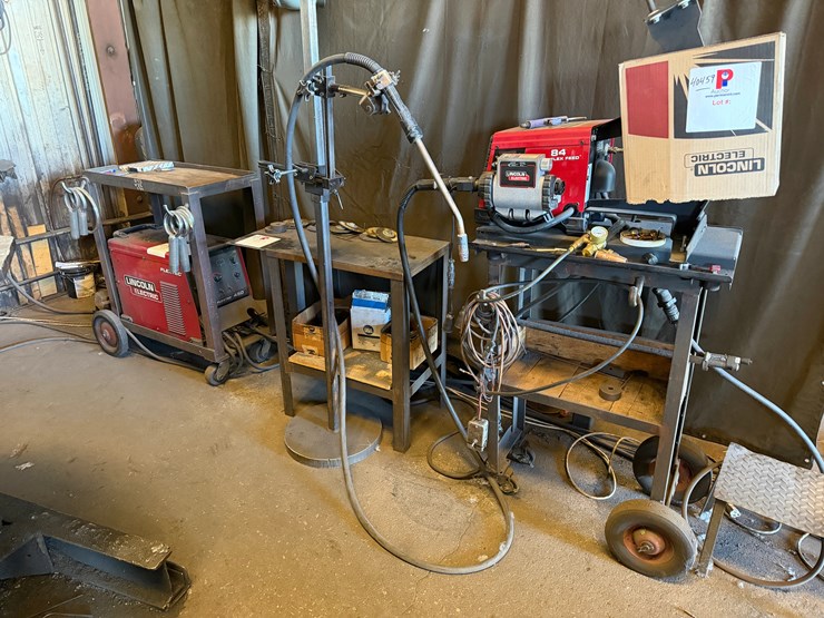 lincoln-electric-flex-tec-450-welder-w/-flex-feed-84-wire-feeder-&-bug-0-support-stand-image-1