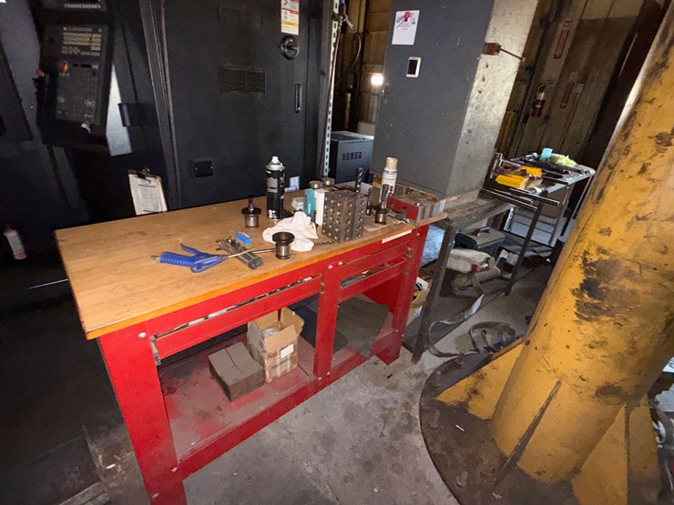 section-w/-(2)-work-benches,-small-metal-cabinet-including-contents-of-machine-cutting-tools,-some-hand-tools,-&-related-image-12
