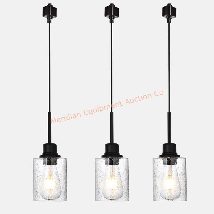 Modern Track Pendant Lights with Seeded Glas