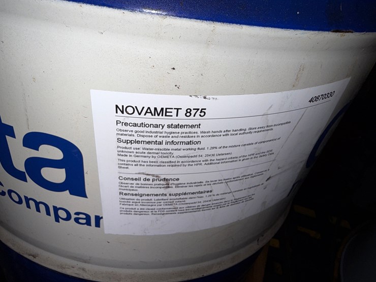 section-w/-4--55-gal-drums-&-5-gal-pails-mostly-full-of-machining-cooling-lubricants-w/-hand-pumps-&-catch-pans-image-5