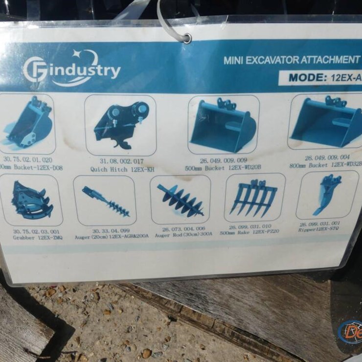 SET OF (9) AGT ATTACHMENTS FOR MINI EXCAVATOR