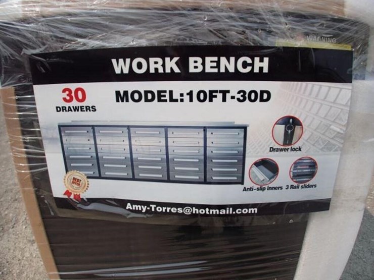 unused-steelman-10-ft-garage-cabinet-work-bench-image-1