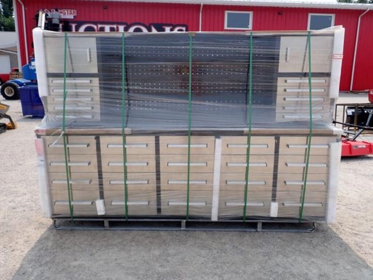 unused-steelman-10-ft-garage-cabinet-work-bench-image-1