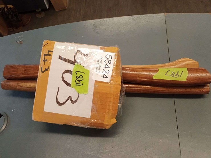 qty-(3)-axe-handles-&-(4)-damascus-axe-heads-image-1