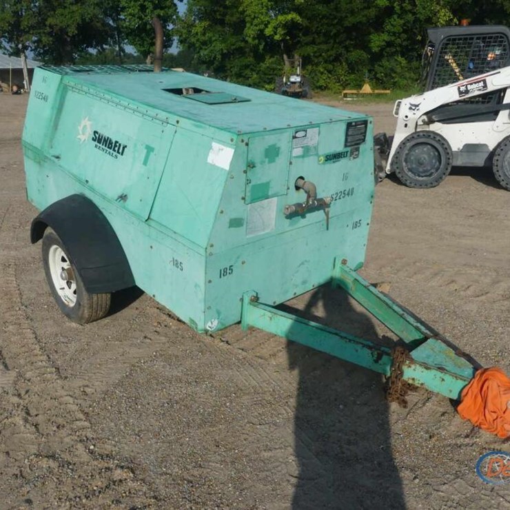 1995 LEROI COMPAIR 0185DJE TOWABLE AIR COMPRESSOR, S/N 3272X1687: JD DIESEL, 2397 HRS