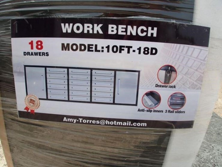 unused-steelman-10-ft-garage-cabinet-work-bench-image-1
