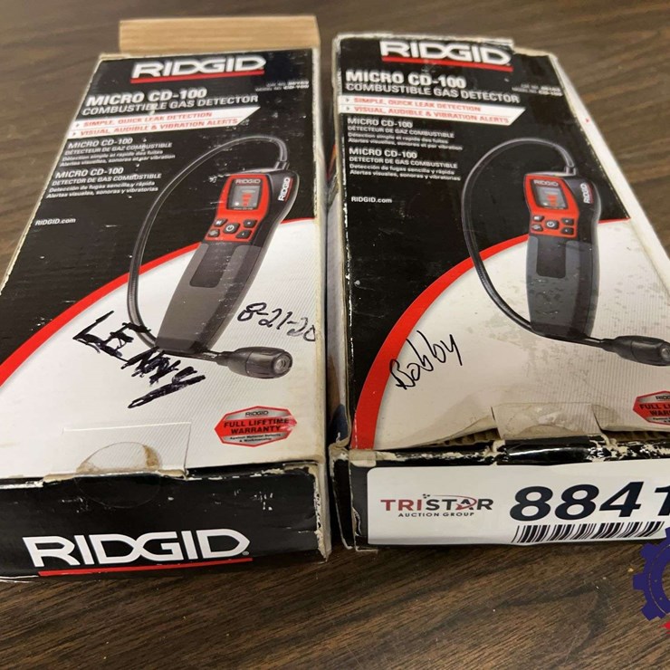 Two Ridgid Micro CD-100 Combustible Gas Detectors in Original Boxes