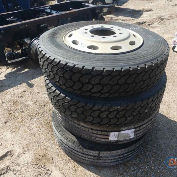 (4) 285/75R24.5 TIRES W/ RIMS