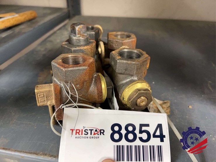 lot-of-5-brass-gas-meter-valves,-3/4"-npt-image-1