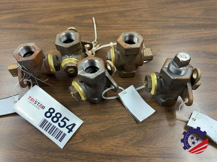 lot-of-5-brass-gas-meter-valves,-3/4"-npt-image-2