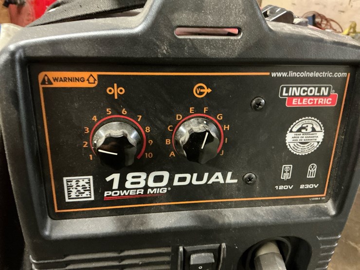#119-•-lincoln-electric-power-mig-180-dual-welder-with-cart-&-accessories-image-6