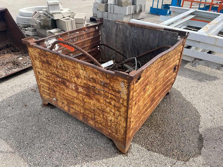 #10629-•-metal-bin-with-scrap-metal-pieces-image-1