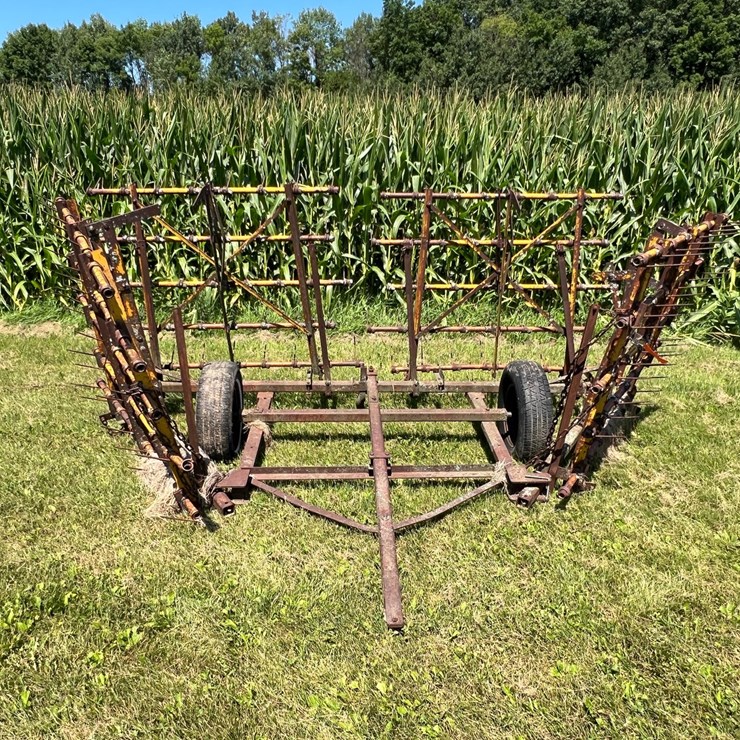 #5694 • Spring Tooth Drag on Transportation Cart
