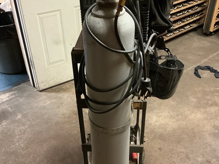 #119-•-lincoln-electric-power-mig-180-dual-welder-with-cart-&-accessories-image-4